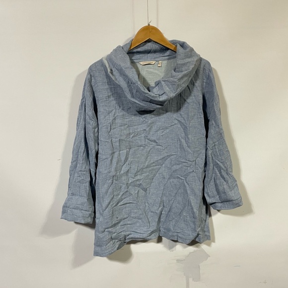 Soft Surroundings Sweaters - Soft Surroundings Light Blue Cowl Neck Sweater